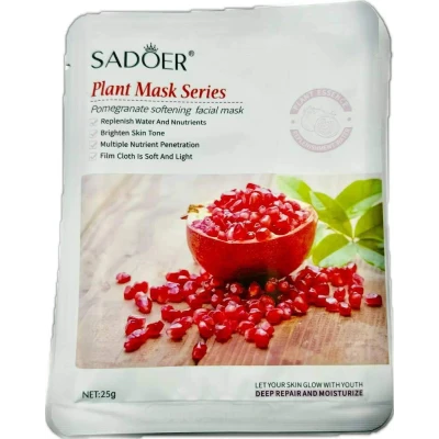 Маска тканевая для лица SADOER смягчающая с экстрактом граната, 25 г