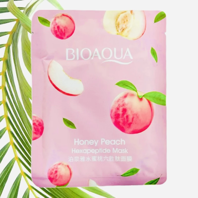 Маска тканевая для лица BIOAQUA с лактобактериями и экстрактом персика 25г