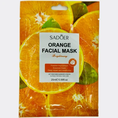Маска тканевая для лица SADOER увлажняющая с экстрактом апельсина, 25гр.