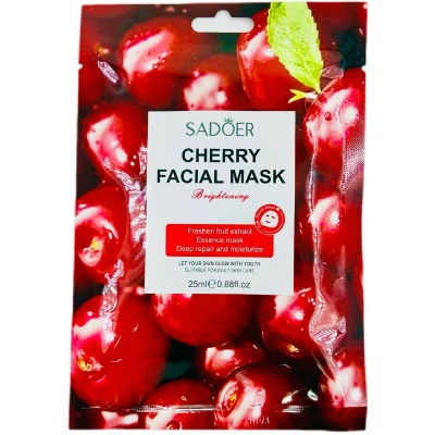 Маска тканевая для лица SADOER увлажняющая с экстрактом вишни, 25гр.