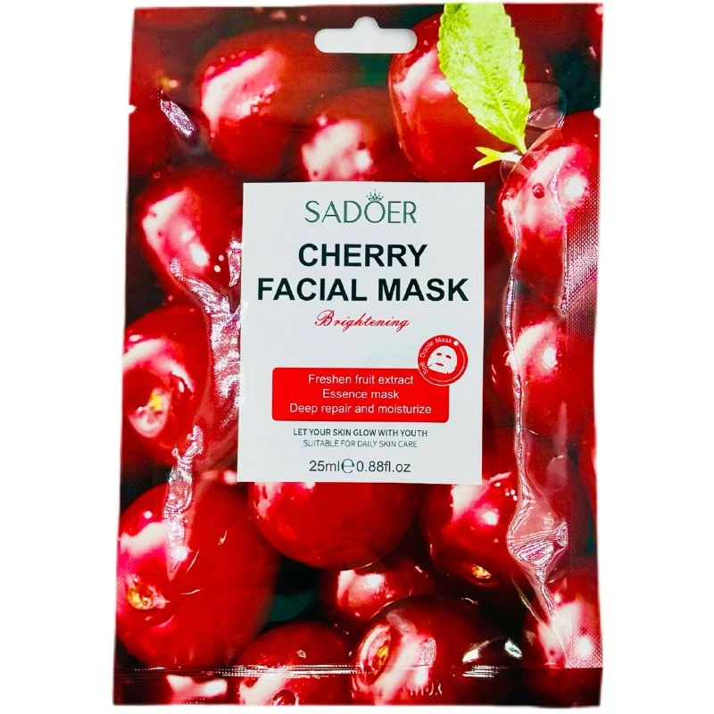 Маска тканевая для лица SADOER увлажняющая с экстрактом вишни, 25гр.