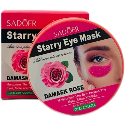 Патчи для кожи вокруг глаз SADOER с экстрактом цветов розы "Starry eye mask", 80г, (60шт/30 пар)
