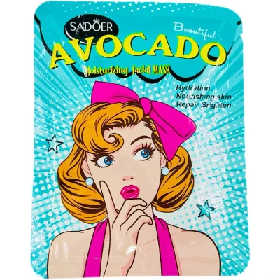 Тканевая маска SADOER увлажняющая с экстрактом авокадо 25г