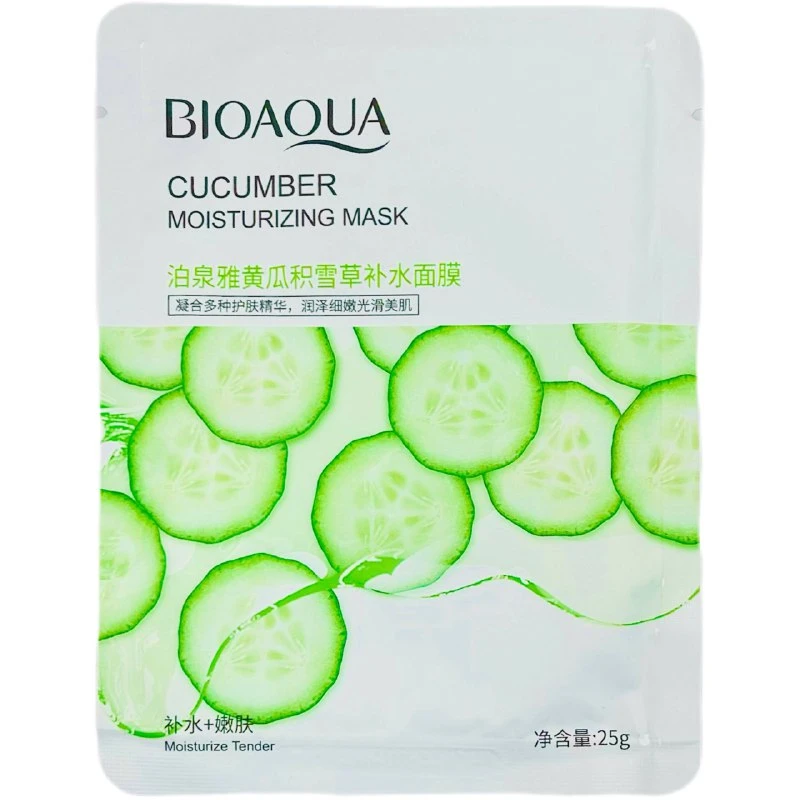 Увлажняющая Тканевая маска для лица BIOAQUA с огурцом 25г