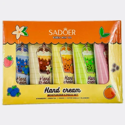 Набор кремов для рук SADOER увлажняющие (клубника, зеленый чай, кофе, ваниль, черника) 5*20г