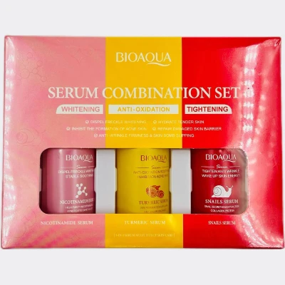 Набор сывороток для лица BIOAQUA (Никотинамид, Экстракт длинной куркумы, Муцин улитки) 3шт*30мл