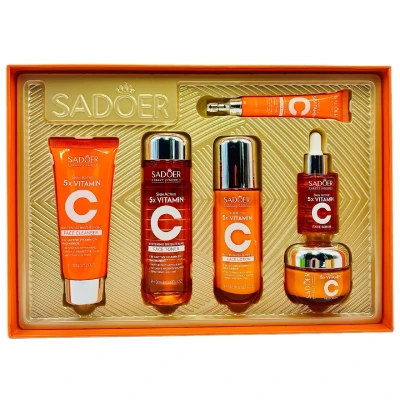 Набор средств для ухода за кожей SADOER "Витамин C" из 6 предметов (Пенка для умывания 100г, Тоник 1