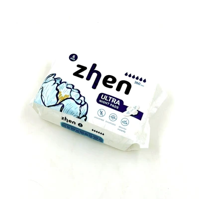 Zhen 6шт Прокладки гигиенические ночные "ULTRA NIGHT PADS" 360мм 1/48,WSH-360/6